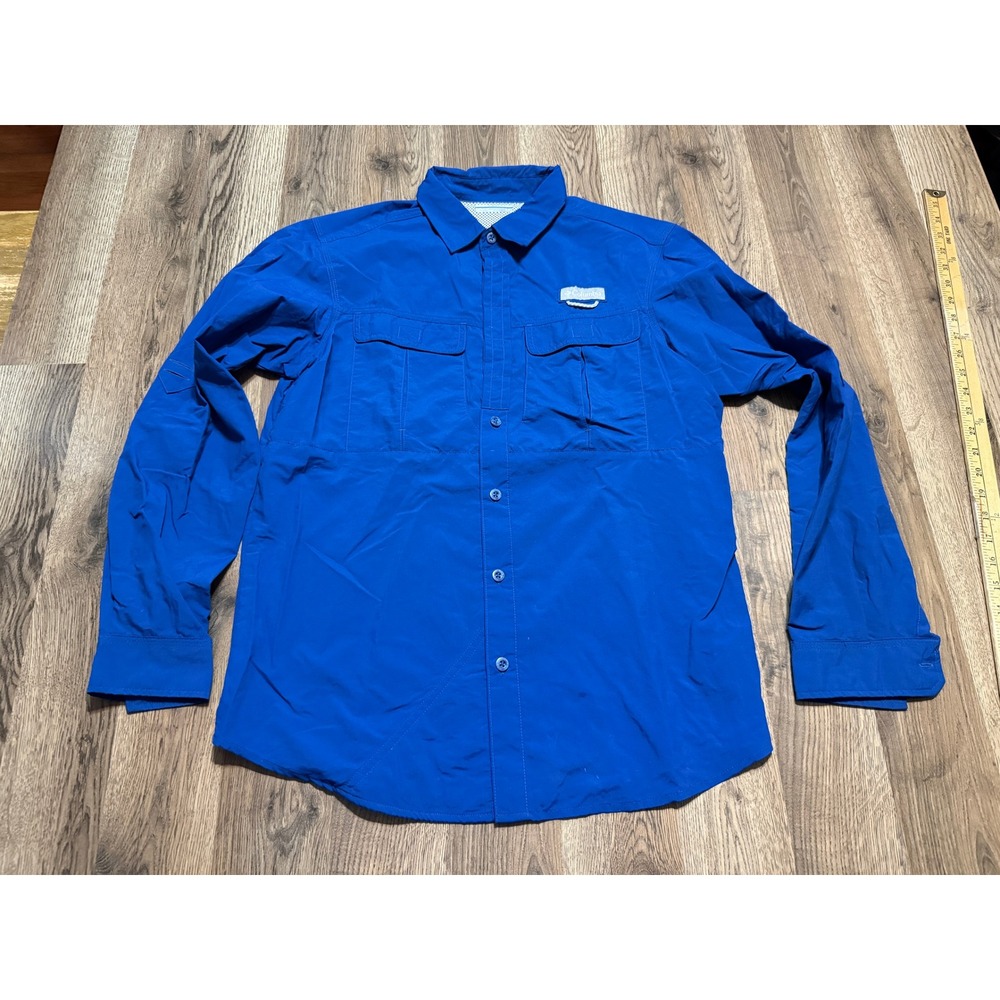 Columbia Shirt Men's Size Small Blue Long Sleeve Button Up Shirt